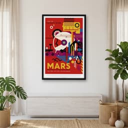 Quadro Decorativo MARTE - Cartaz de Turismo Visão do Futuro da NASA do Espaço
