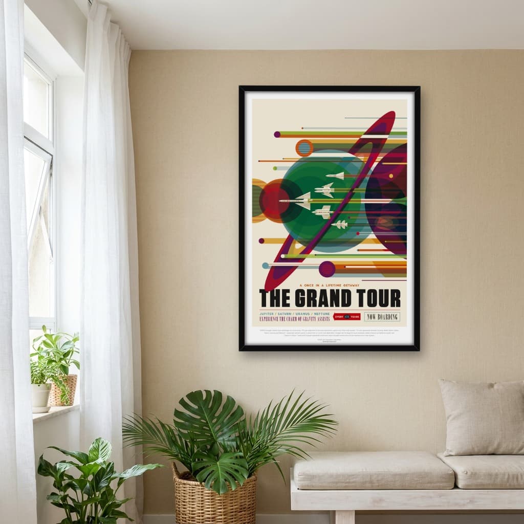 Quadro Decorativo THE GRAND TOUR - Cartaz de Turismo Visão do Futuro da NASA do Espaço