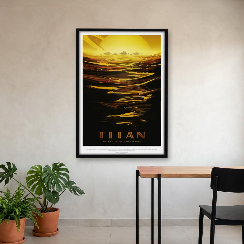 Quadro Decorativo TITÃ - Cartaz de Turismo Visão do Futuro da NASA do Espaço