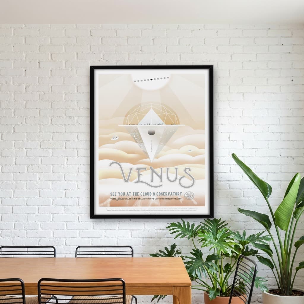 Quadro Decorativo VÉNUS - Cartaz de Turismo Visão do Futuro da NASA do Espaço