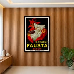 Quadro Decorativo Le Chocolat Fausta Séduit - Cartaz Vintage