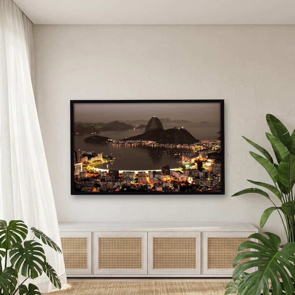 Quadro Decorativo Pão De Açúcar, Rio De Janeiro - Sepia Com Det. Colorido