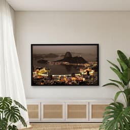 Quadro Decorativo Pão De Açúcar, Rio De Janeiro - Sepia Com Det. Colorido