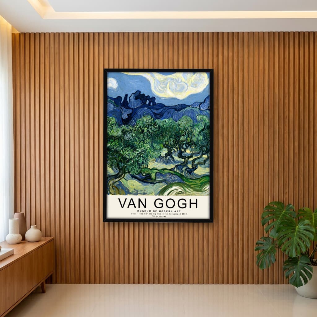 Quadro Decorativo Oliveiras com os Alpilles ao Fundo Pintura