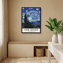Quadro Decorativo A Noite Estrelada de Vincent van Gogh Pintura