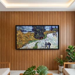 Quadro Decorativo Pintura Estrada com Cipreste e Estrela do Artista Vincent van Gogh