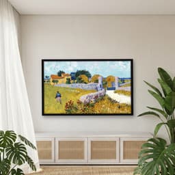 Quadro Decorativo Pintura Casa de camponeses na Provença Obra do Artista Vincent van Gogh