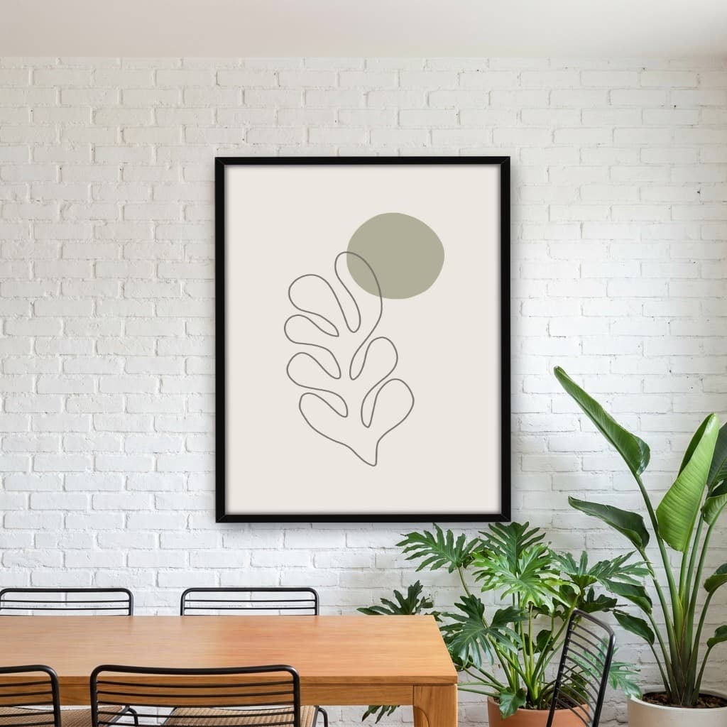Quadro Decorativo Folha em linha Obra do Artista Henri Matisse