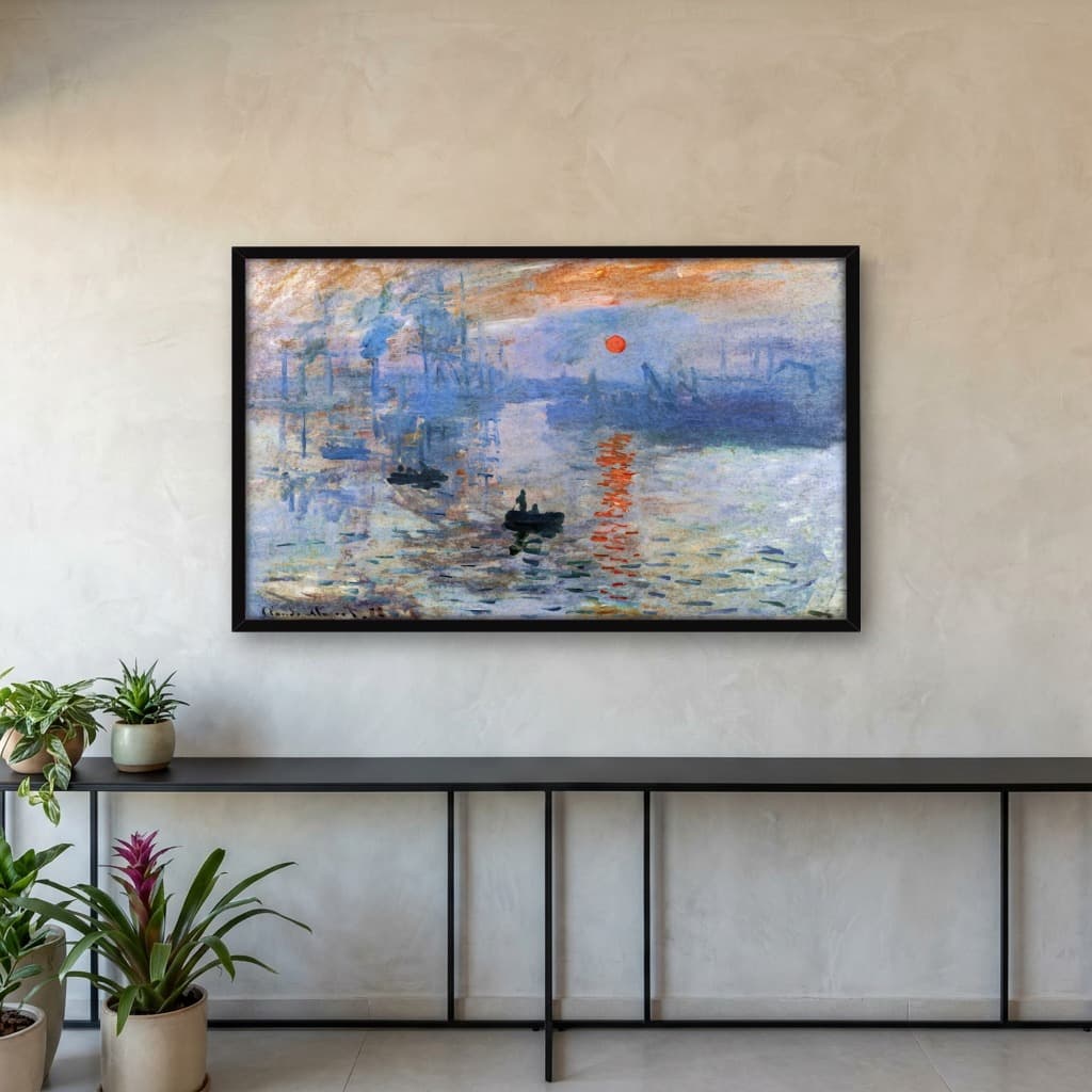Quadro Decorativo Nascer do sol Obra do Artista Claude Monet