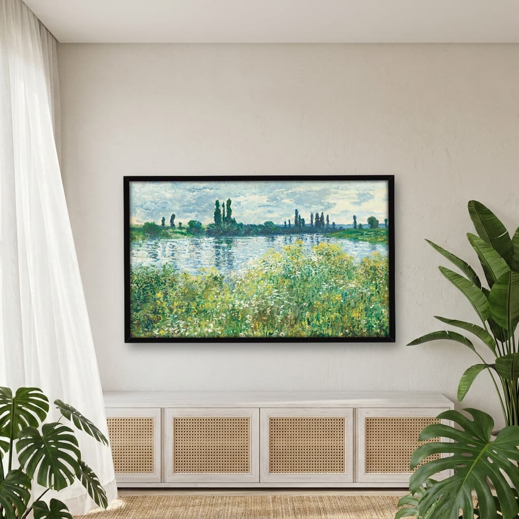 Quadro Decorativo Margens Floridas do Sena em Vétheuil Obra do Artista Claude Monet