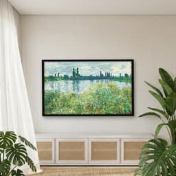 Quadro Decorativo Margens Floridas do Sena em Vétheuil Obra do Artista Claude Monet