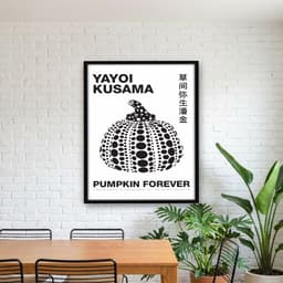 Quadro Decorativo Yayoi Kusama Pumpkin Black Artes
