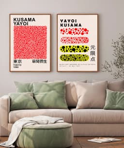 Kit Duo Quadros Red & Dots Decks – Yayoi Kusama - Arte Contemporânea