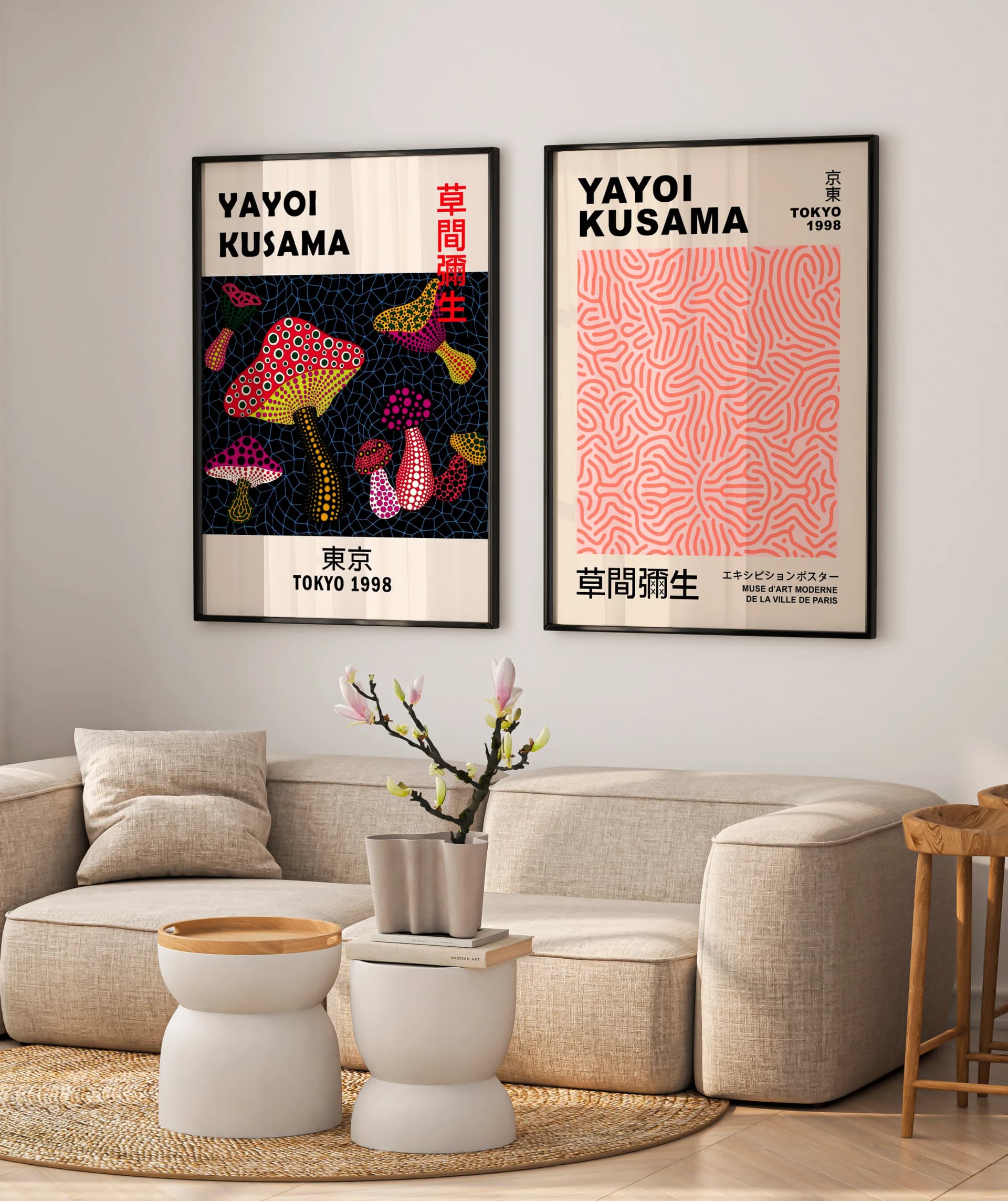 Kit Duo Quadros Ma & Line – Yayoi Kusama - Arte Contemporânea