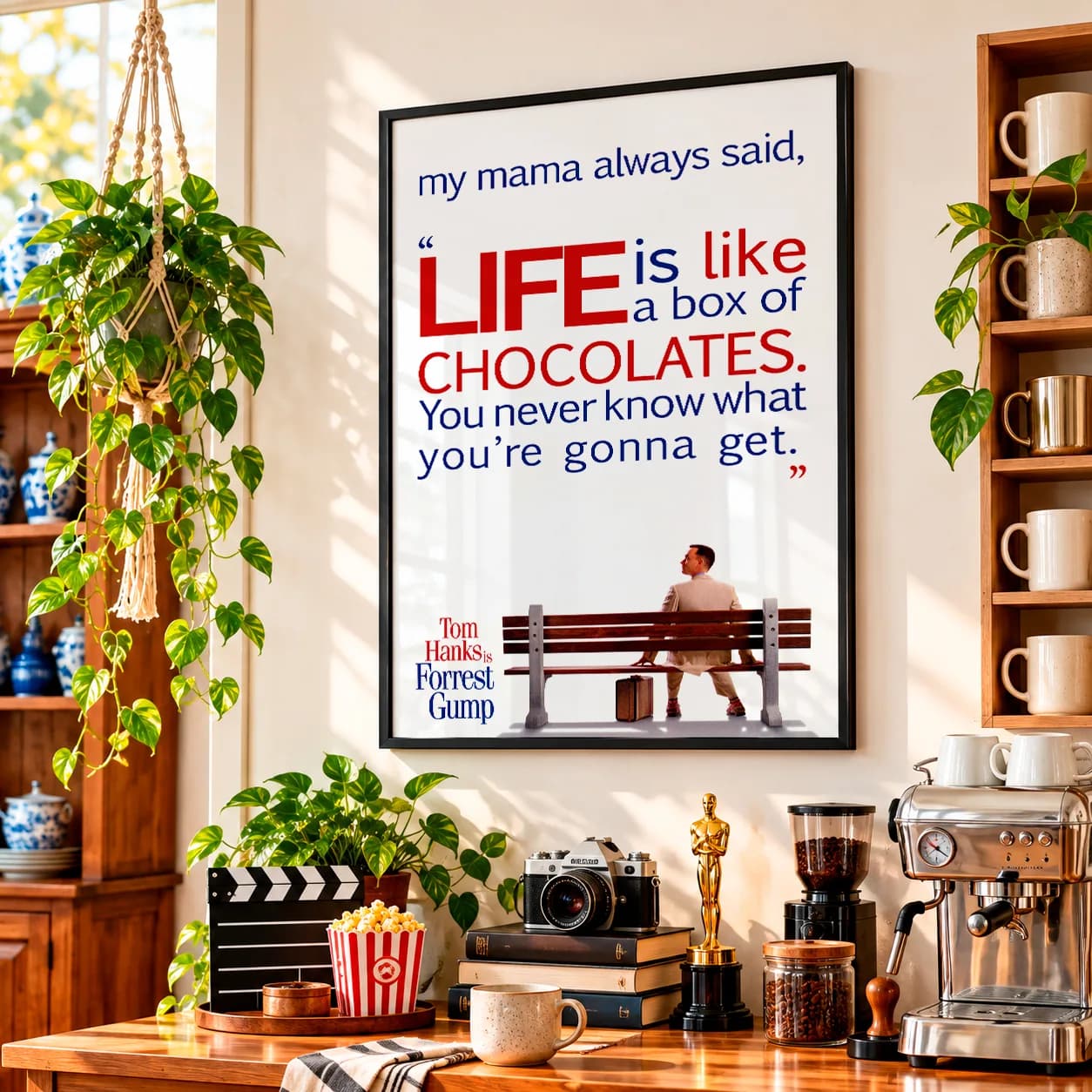 Quadro Decorativo Forrest Gump – A Vida é Como uma Caixa de Chocolates