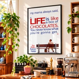 Quadro Decorativo Forrest Gump – A Vida é Como uma Caixa de Chocolates