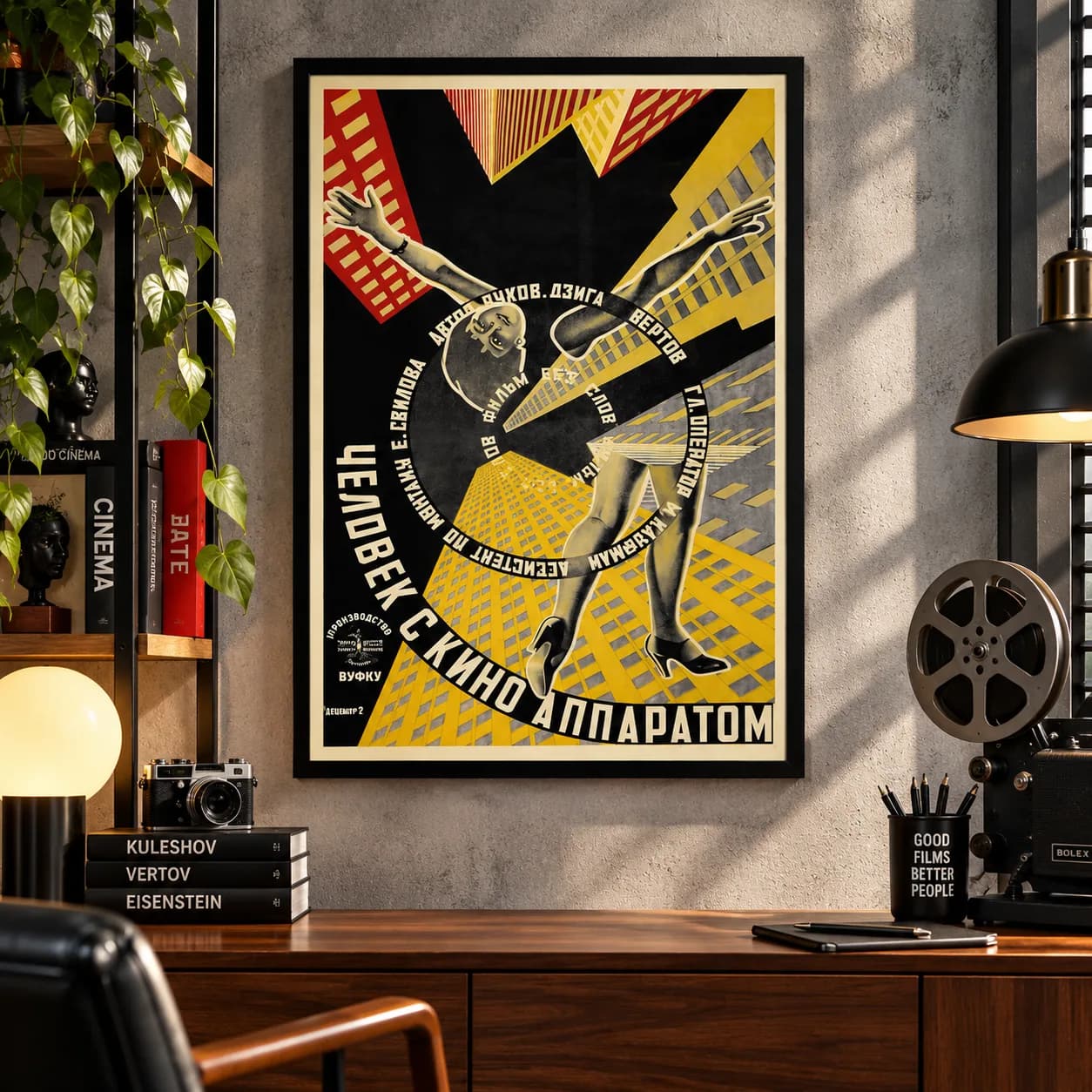 Quadro Decorativo Um Homem com uma Câmera | Dziga Vertov Cinema Soviético