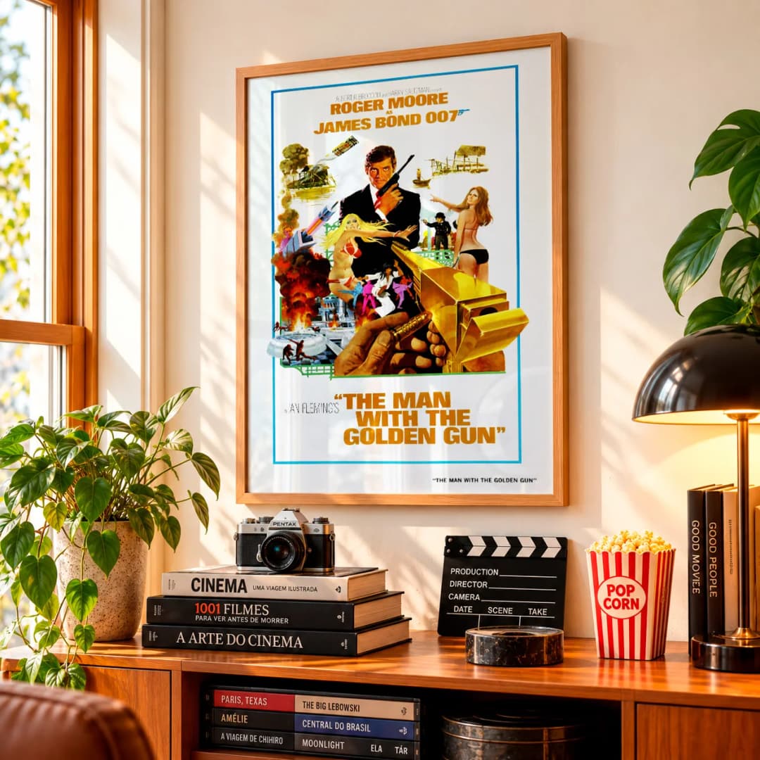 Quadro Decorativo 007 Contra o Homem com a Pistola de Ouro – James Bond Roger Moore
