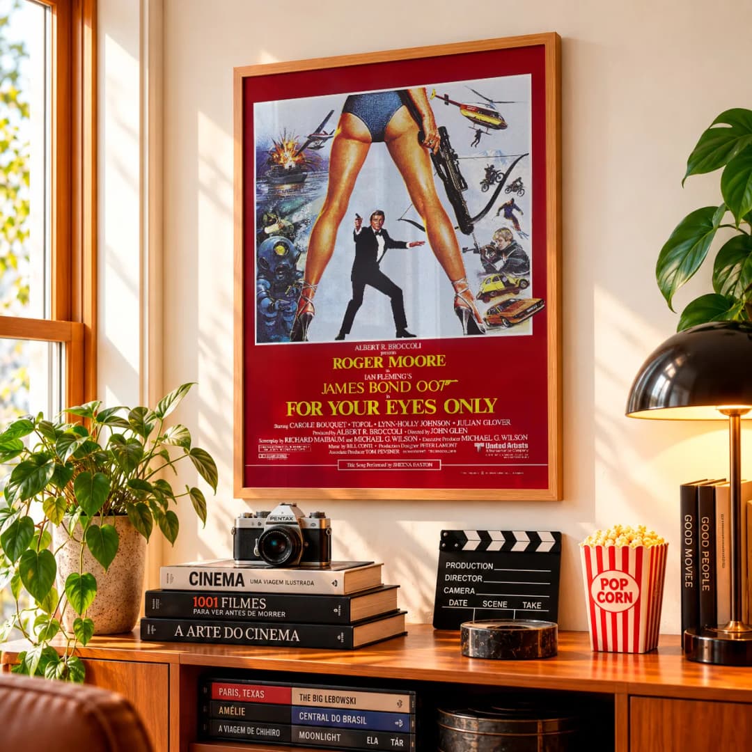 Quadro Decorativo 007 Somente Para Seus Olhos – James Bond Roger Moore