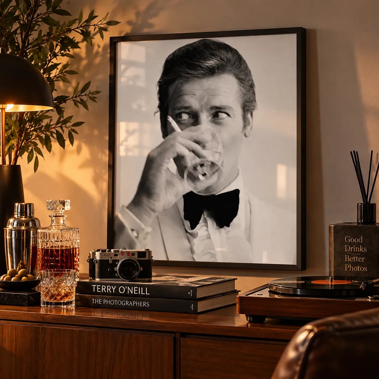 Quadro Decorativo Roger Moore – Shaken Not Stirred