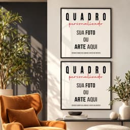 Kit Duo de Quadros Decorativos Personalizados Quadrado com Sua Foto ou Arte
