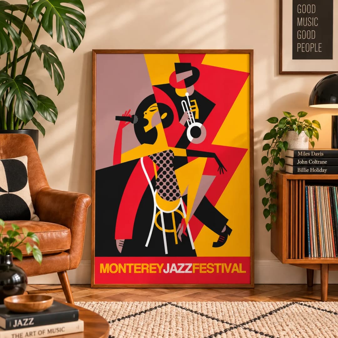 Quadro Decorativo Monterey Jazz Festival | Arte Musical Vintage