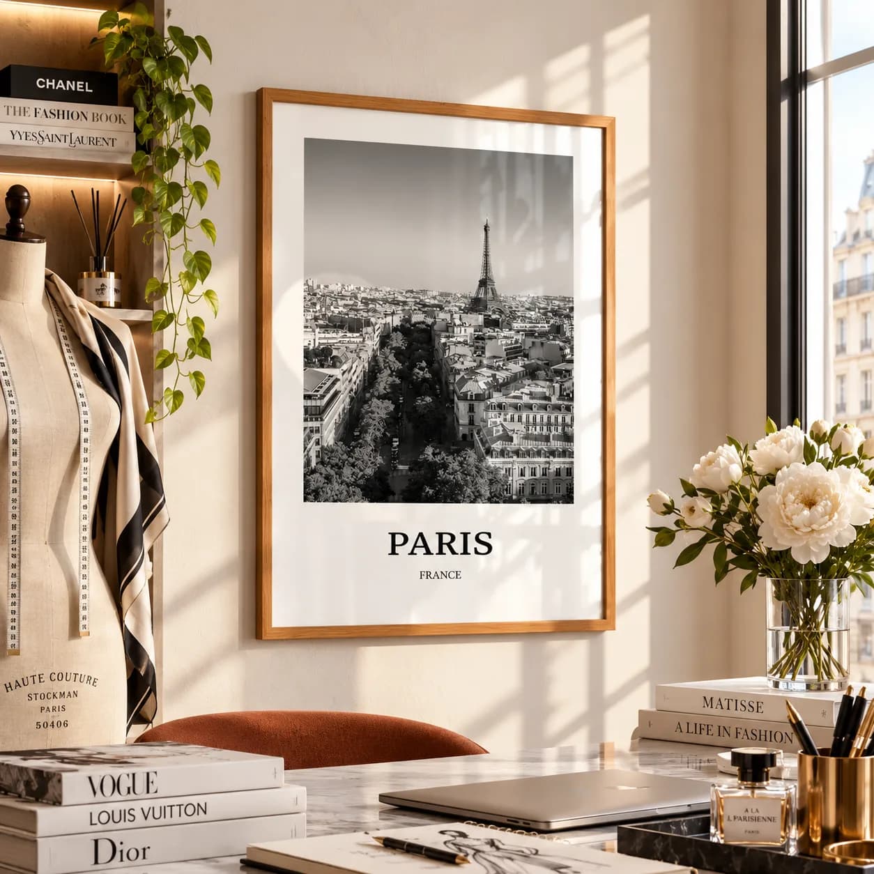 Quadro Decorativo Paris France – Torre Eiffel | Fotografia Urbana em Preto e Branco