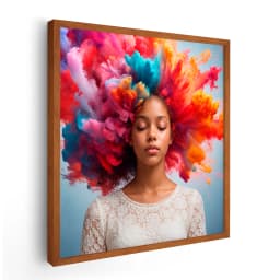 Quadro Decorativo Menina Entre Sonhos e Cores