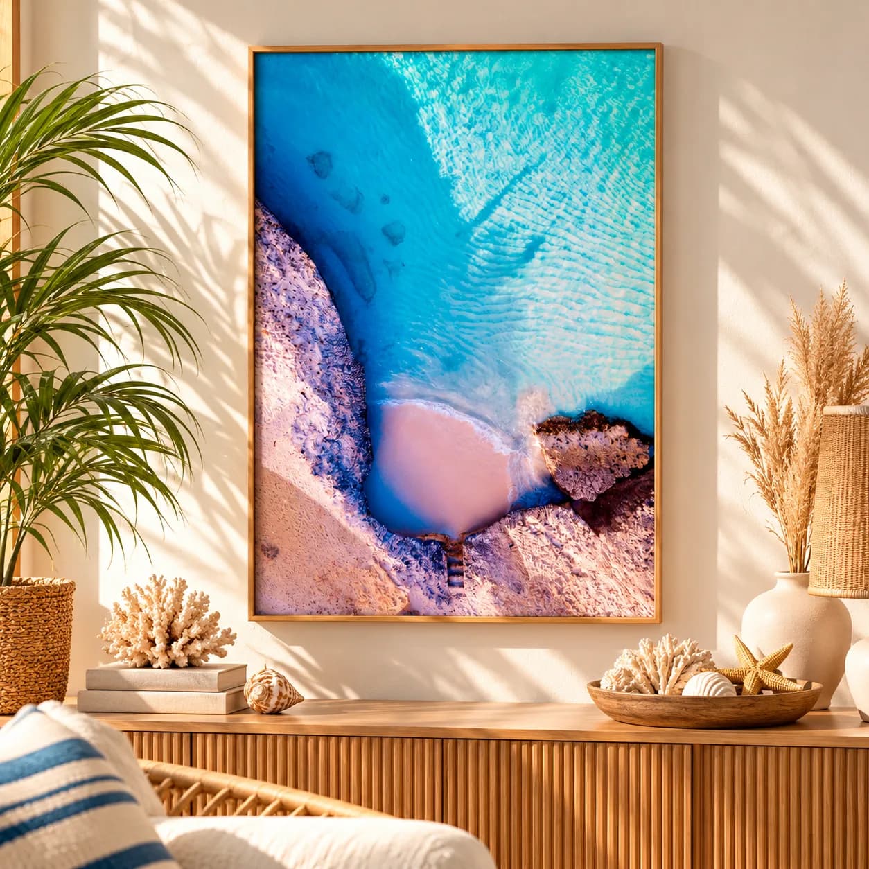 Quadro Decorativo Oceano Cristalino Aruba – Vista Aérea