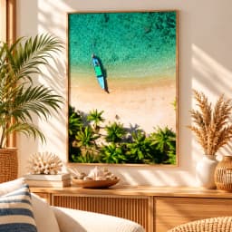 Quadro Decorativo Praia Tropical Sai Nuan Koh Tao Tailândia