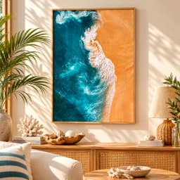 Quadro Decorativo Encontro do Mar com a Areia – Vista Aérea