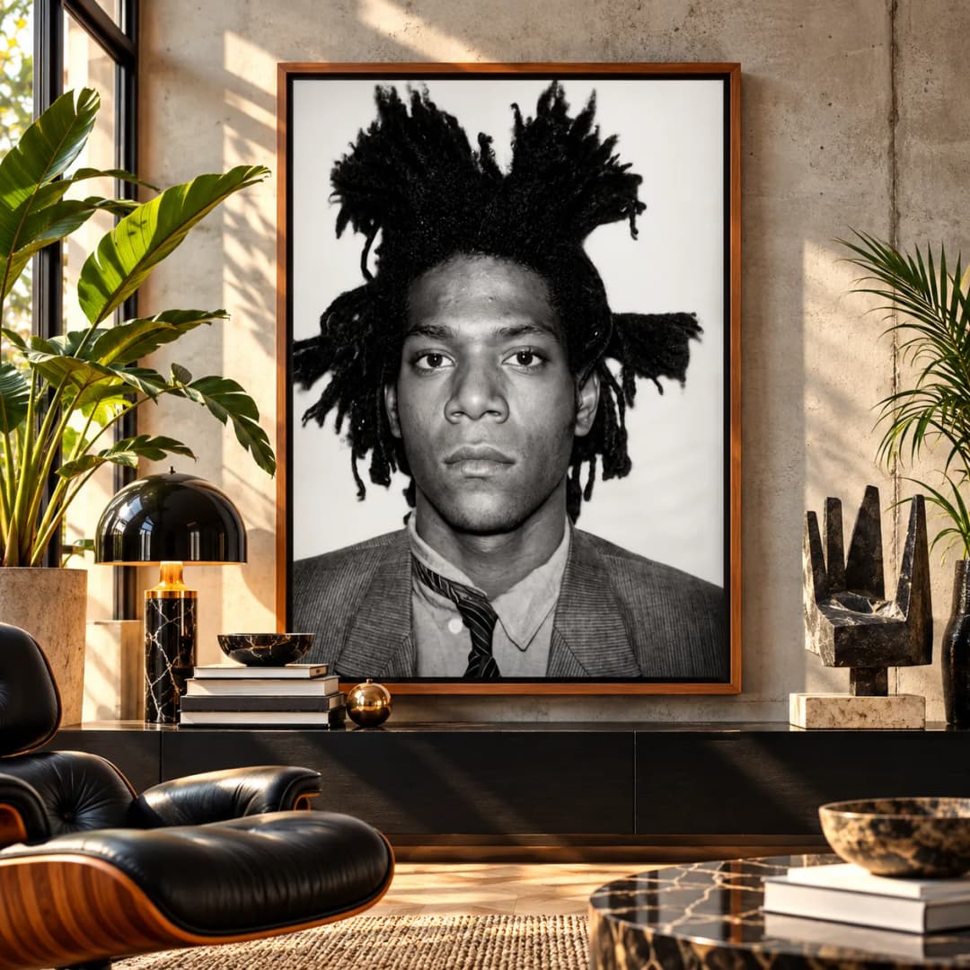 Quadro Decorativo Jean-Michel Basquiat – Retrato Anos 80