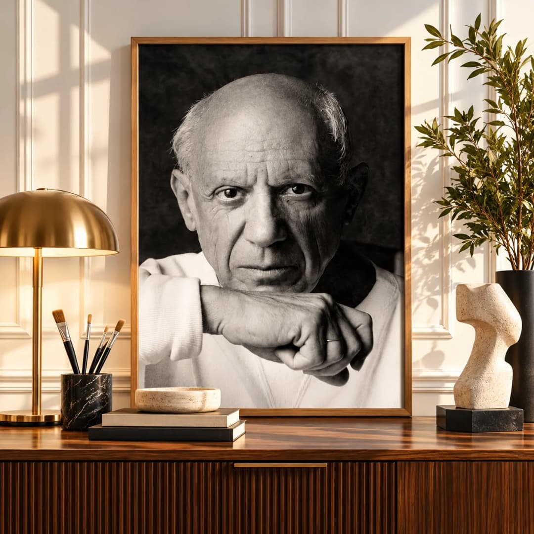 Quadro Decorativo Pablo Picasso – Foto Preto e Branco