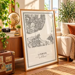 Quadro Decorativo Mapa de Lisboa – Portugal