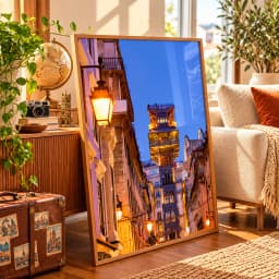 Quadro Decorativo Lisboa Elevador de Santa Justa à Noite