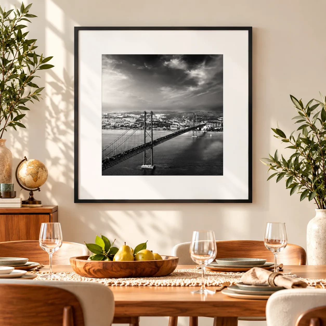 Quadro Decorativo Ponte 25 de Abril – Lisboa em Preto e Branco