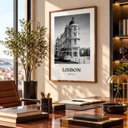 Quadro Decorativo Lisboa Portugal – Bonde e Arquitetura Histórica