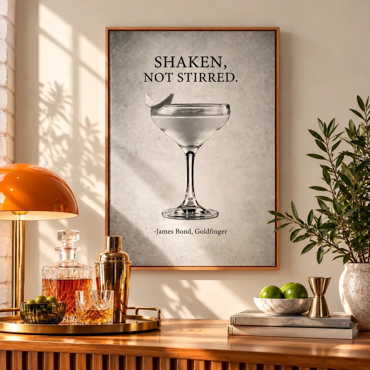 Quadro Decorativo Shaken, Not Stirred – James Bond Goldfinger