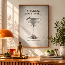 Quadro Decorativo Shaken, Not Stirred – James Bond Goldfinger