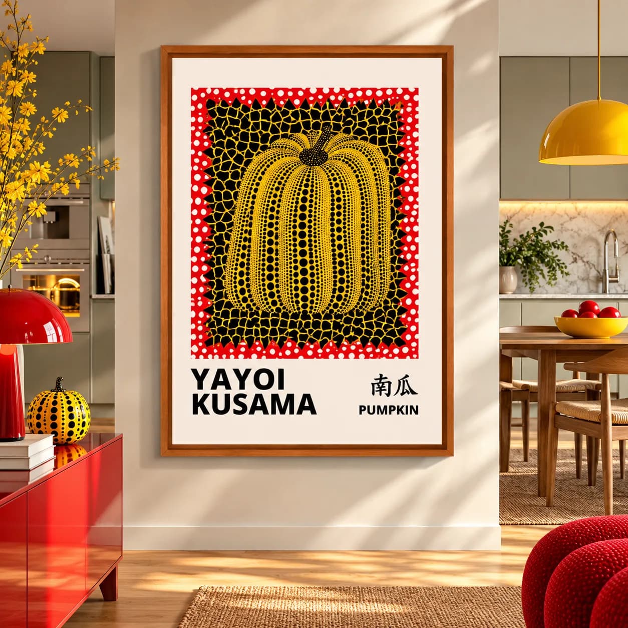 Quadro Decorativo Yayoi Kusama Pumpkin – Abóbora Amarela