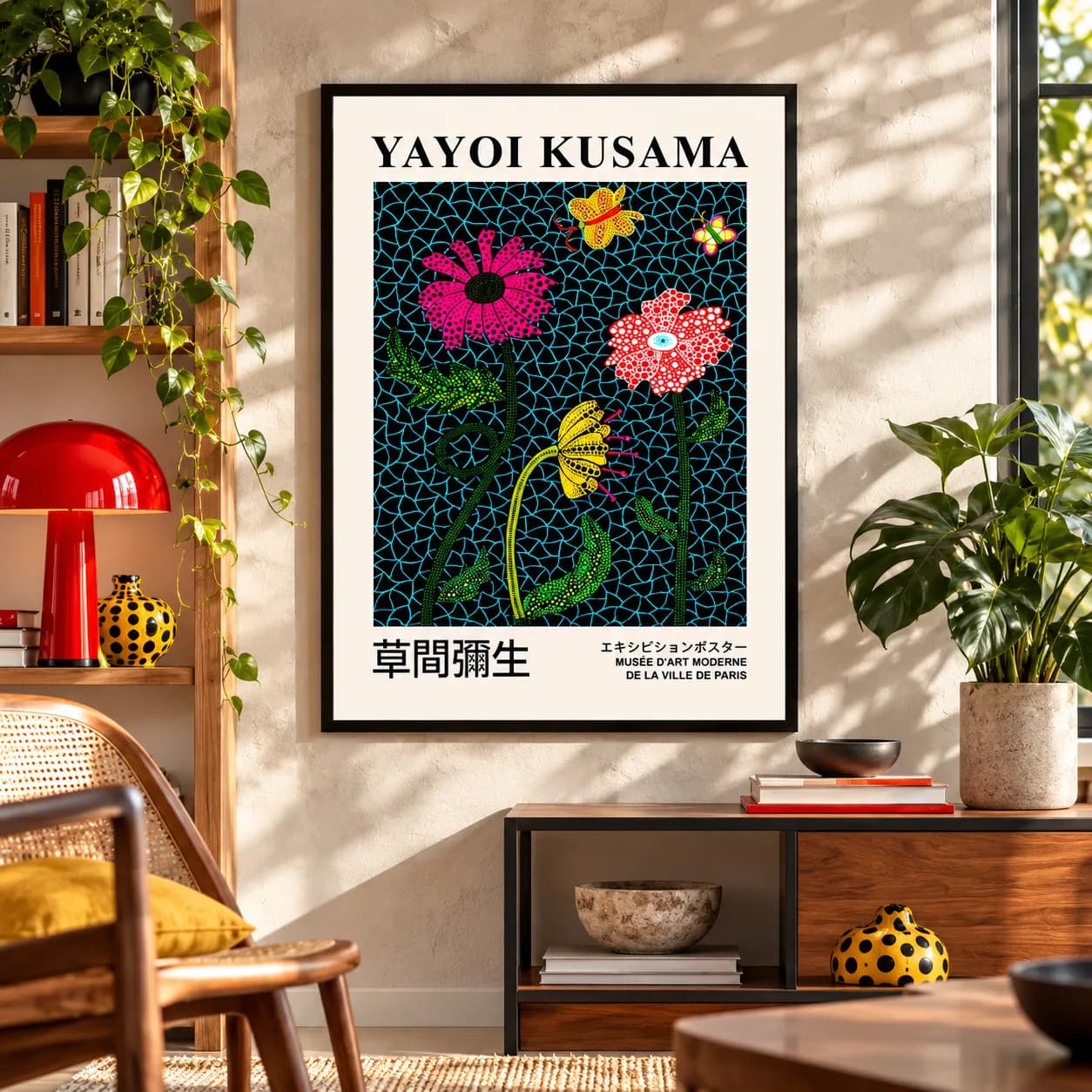Quadro Decorativo Yayoi Kusama Flowers – Jardim de Flores