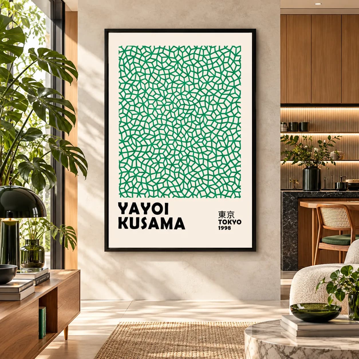 Quadro Decorativo Yayoi Kusama Green Lines – Tokyo 1998
