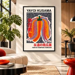 Quadro Decorativo Yayoi Kusama Pumpkin Forever – Abóbora Colorida
