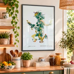 Quadro Decorativo Groselheira – Ilustração Botânica Vintage - Arte Francesa