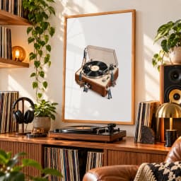 Quadro Decorativo Mini Trabalhadores – Vitrola Vintage
