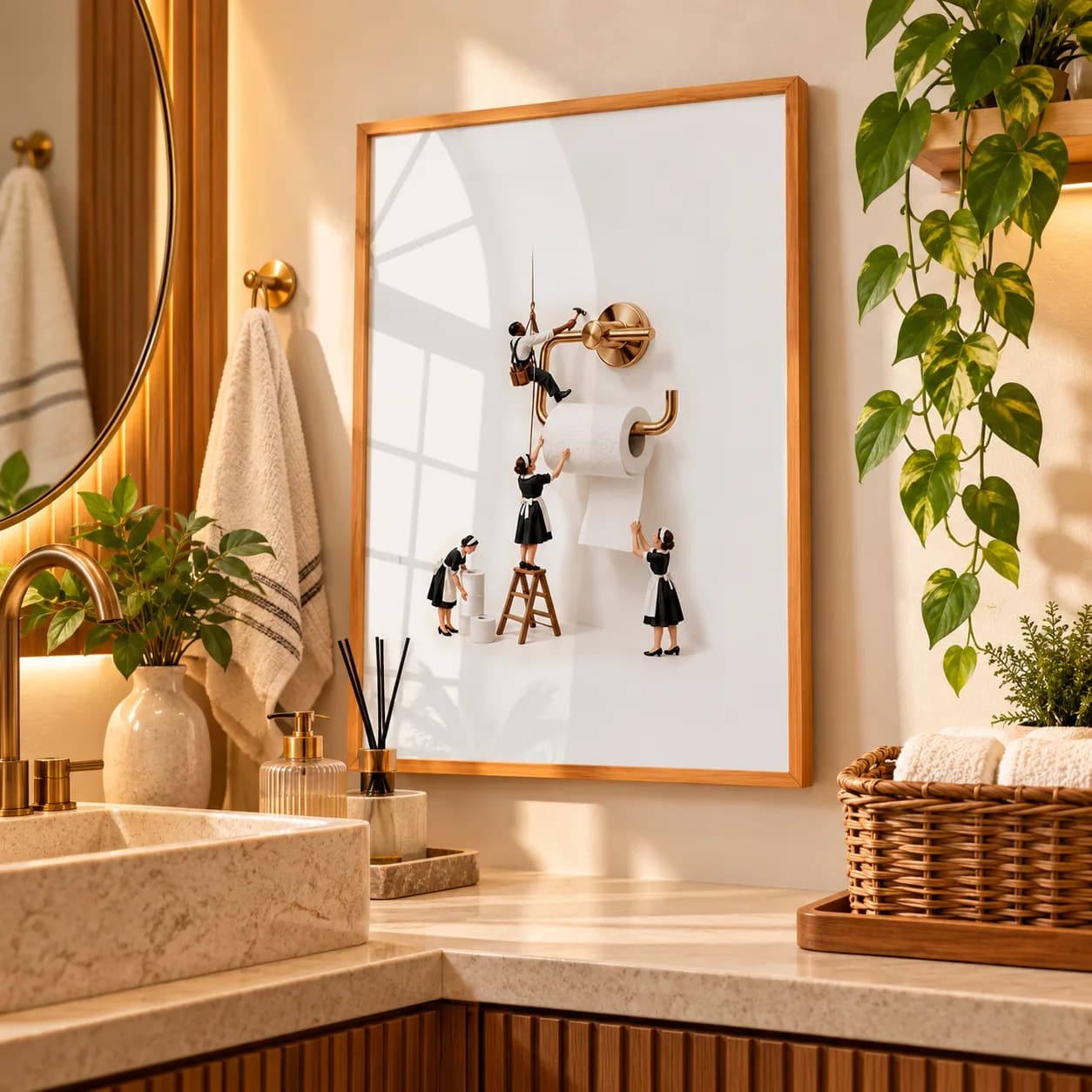 Quadro Decorativo Mini Trabalhadores – Papel Higiênico