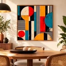 Quadro Decorativo Geometria Retrô