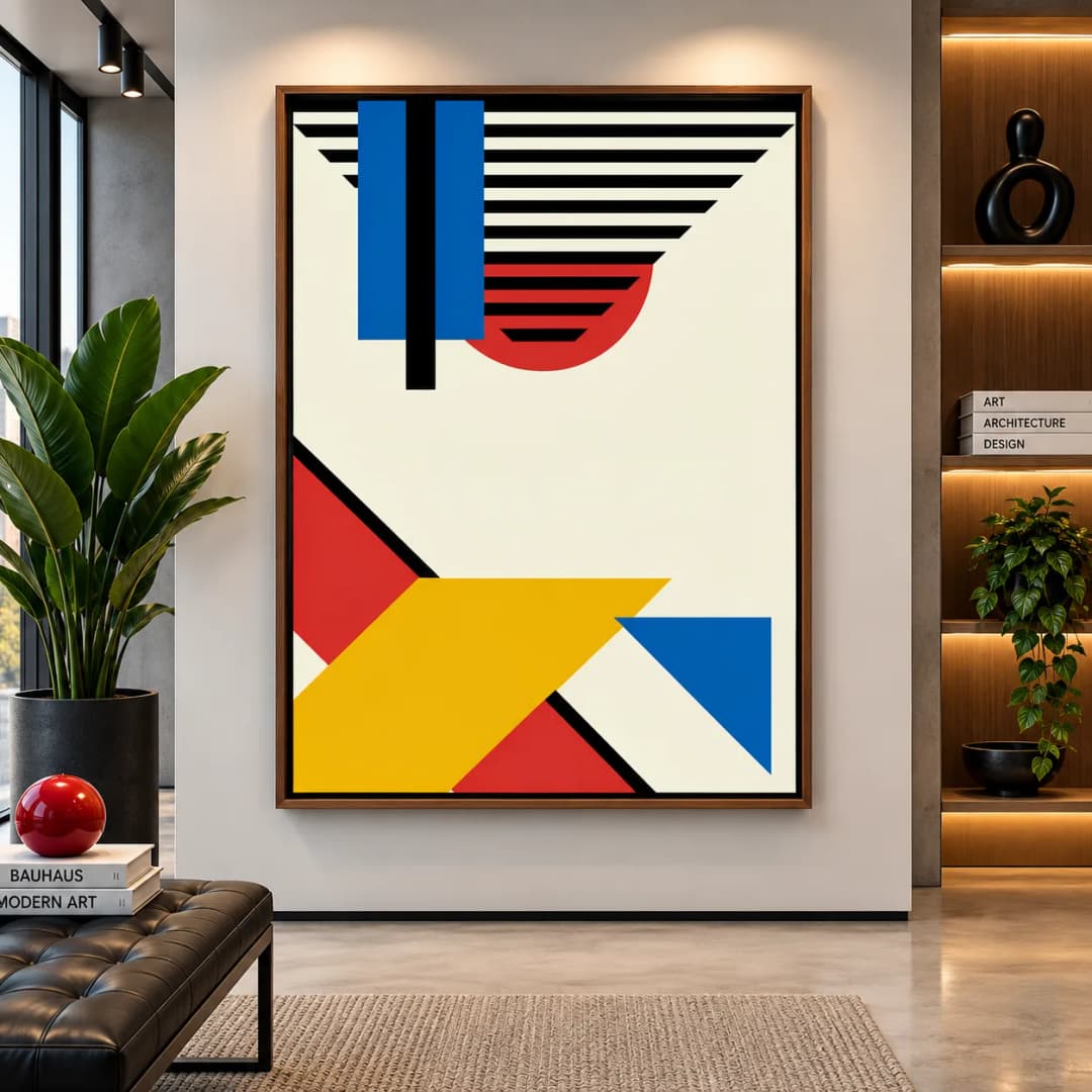 Quadro Decorativo Bauhaus Geométrico 03 | Arte Abstrata e Design Modernista