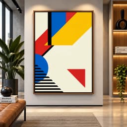 Quadro Decorativo Bauhaus Geométrico 02 | Arte Abstrata e Design Modernista