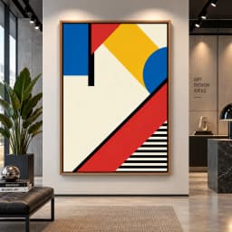 Quadro Decorativo Formas Abstratas Arte Bauhaus -vs01